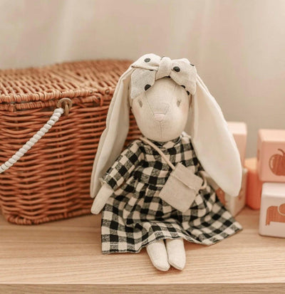 Plush doll | Mini Sofia Bunny Black Check | Alimrose - The Ridge Kids