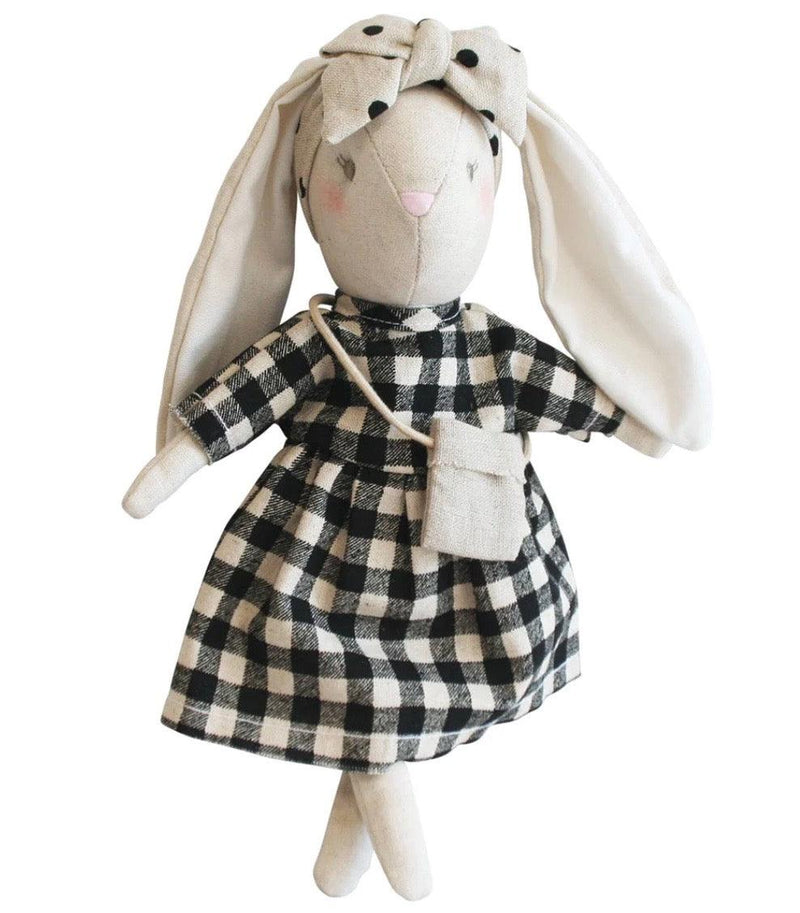 Plush doll | Mini Sofia Bunny Black Check | Alimrose - The Ridge Kids