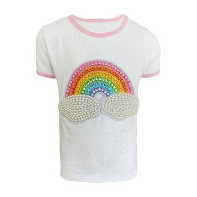 Girls Top | Rainbow Pearl Patch T-Shirt | Lola and The Boys