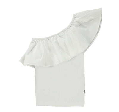 Rebecca Organic Cotton One Shoulder Strap Top | White| Molo - The Ridge Kids