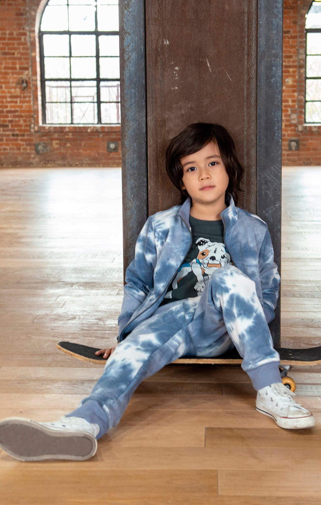 Ribbed Waistband Sweatpants | Storm Tie Dye Highland  | Appaman - The Ridge Kids