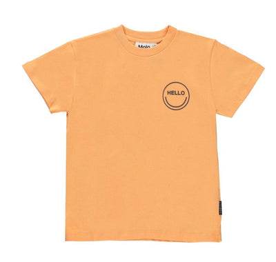 Roxo Organic Cotton Tee with Smiley Face | Papaya | Molo - The Ridge Kids