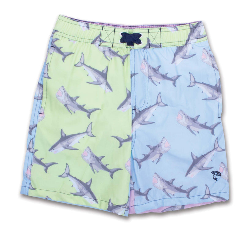 Boys Swim | Water Appearing Trunks - Colorblock Sharks | Shade Critters - The Ridge Kids