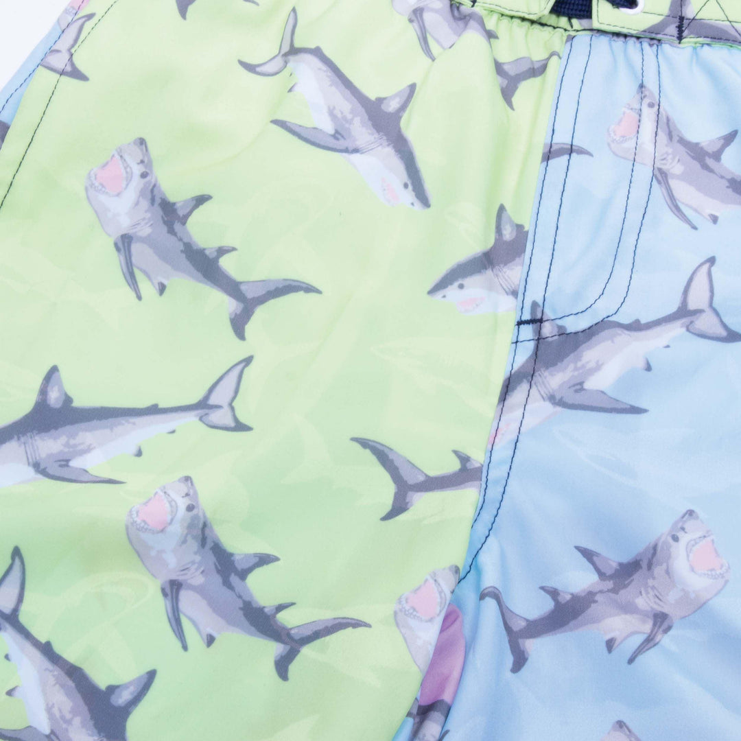 Boys Swim | Water Appearing Trunks - Colorblock Sharks | Shade Critters - The Ridge Kids