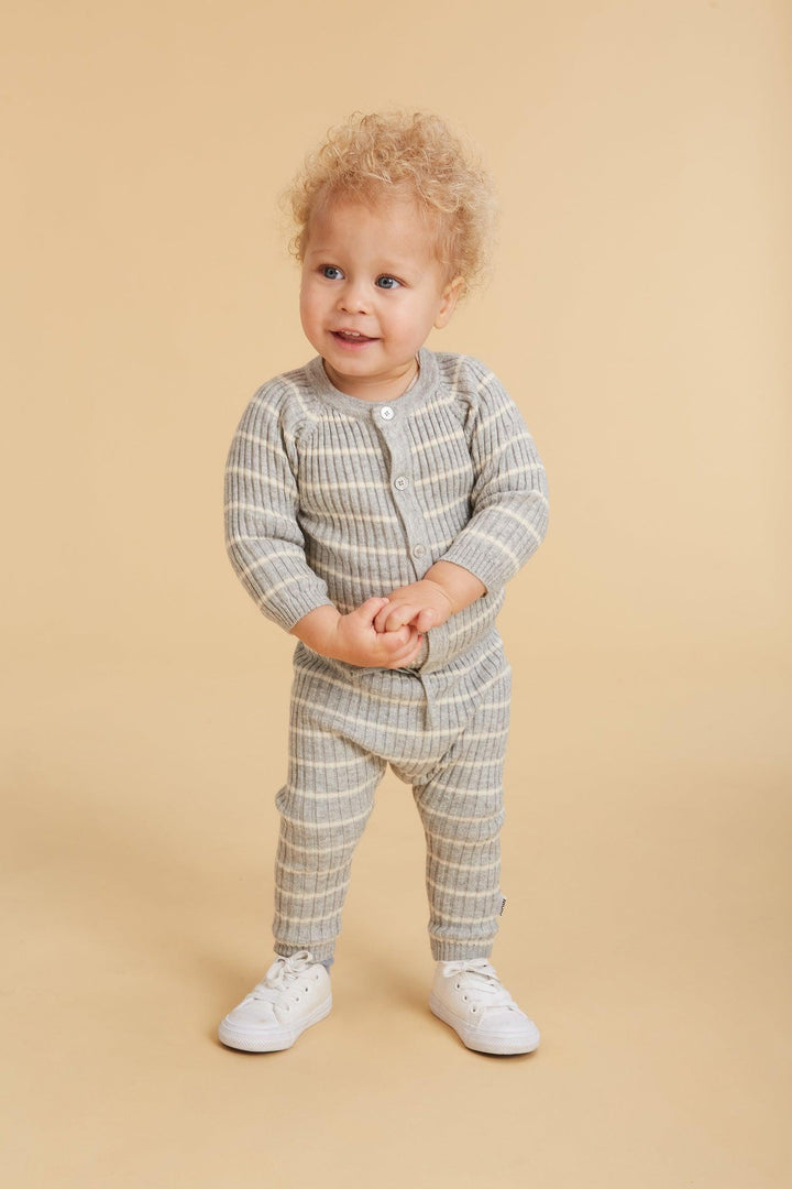 Sigmund Baby Rib Knit Pant | Grey Stripe | Molo - The Ridge Kids
