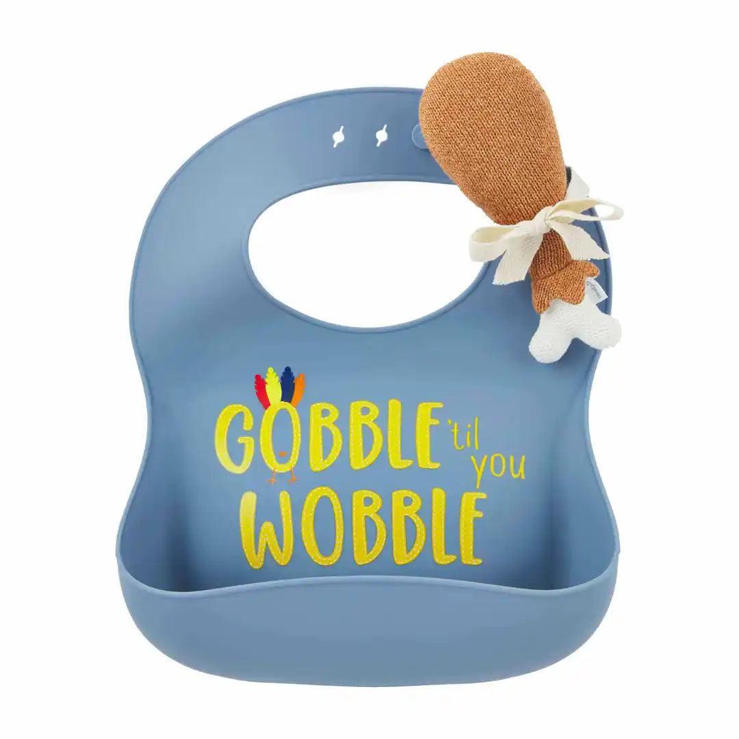 Silicone Bib | Gobble Till You Wobble | Mud Pie - The Ridge Kids