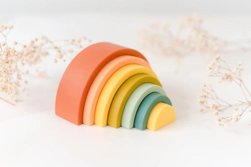 Silicone Rainbow Stacker | Cherry | O.B. Designs - The Ridge Kids