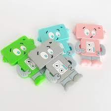 Silicone Teether | Green Mr. Robot | Baby Boos - The Ridge Kids