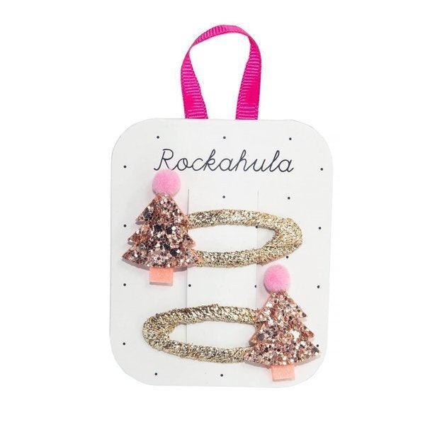 Snap Clips | Rose Gold Xmas Tree Clips | Rockahula Kids - The Ridge Kids