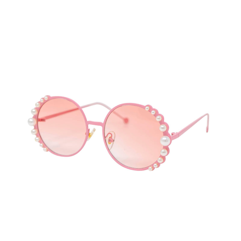 Sunglasses | Round with Pearls- Pink | Tiny Treats and Zomi Gems - The Ridge Kids