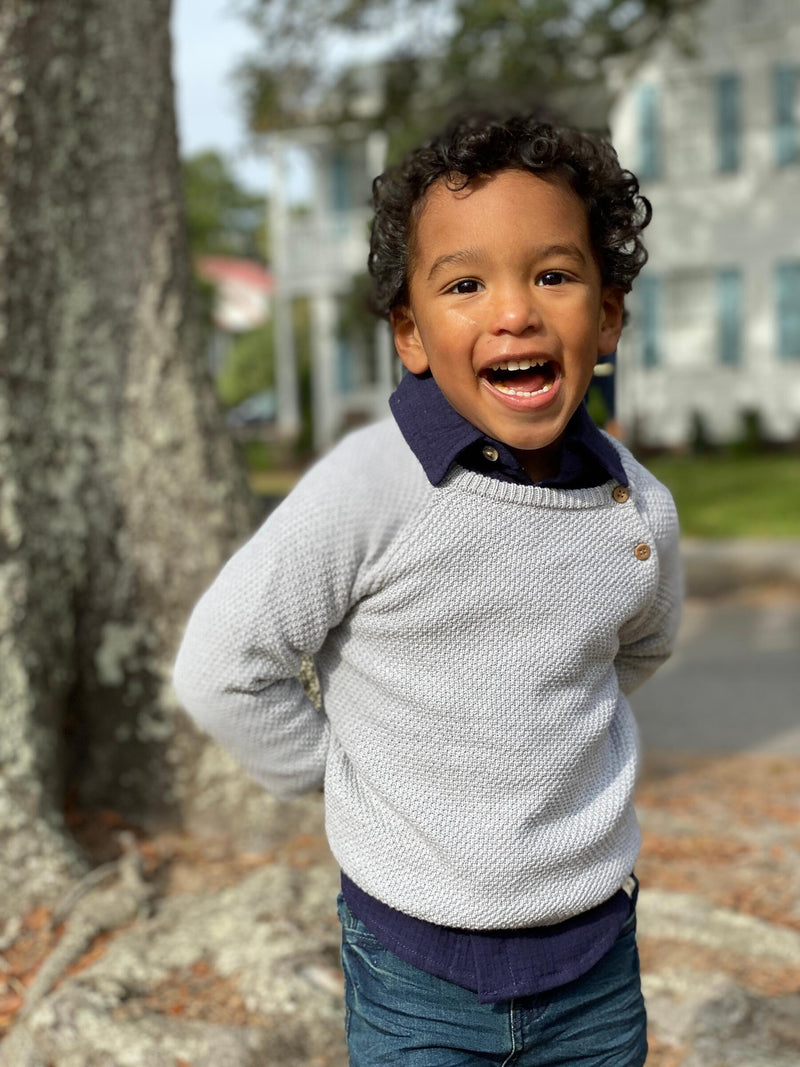 Sweater | ROAN Grey Heathered Cotton | Me and Henry - The Ridge Kids