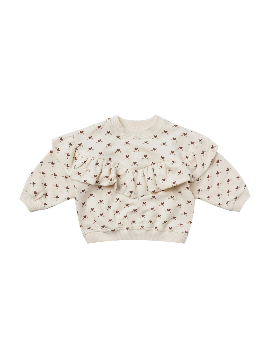 Sweatshirt | Fleece Hearts Ruffle | Quincy Mae - The Ridge Kids
