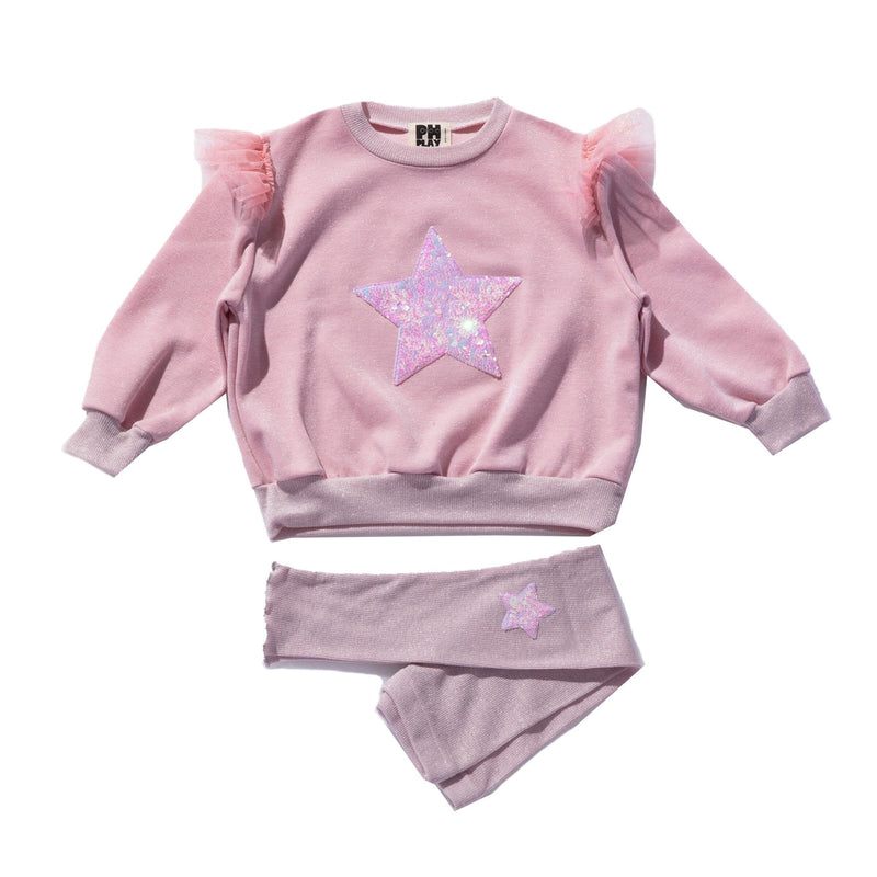 Sweatshirt Set | Star Pink | Petite Hailey - The Ridge Kids