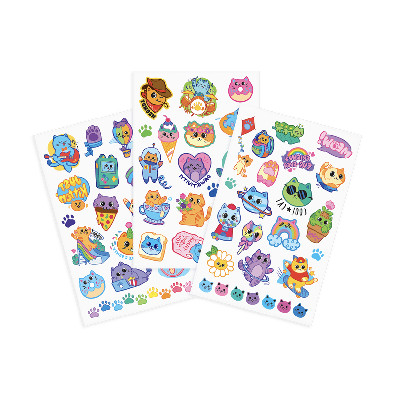 Tattoos | Tattoo Palooza Colorful Cats | Ooly - The Ridge Kids