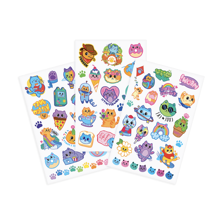 Tattoos | Tattoo Palooza Colorful Cats | Ooly - The Ridge Kids