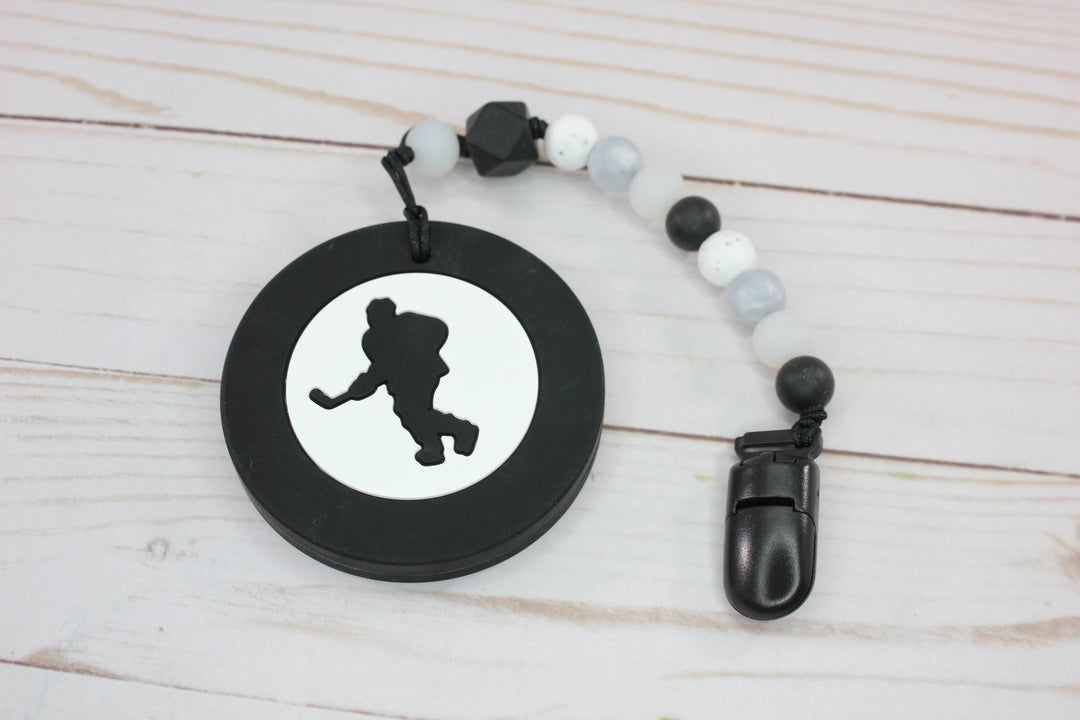 Teether with Clip | Hockey Puck | Baby Boos Teethers - The Ridge Kids
