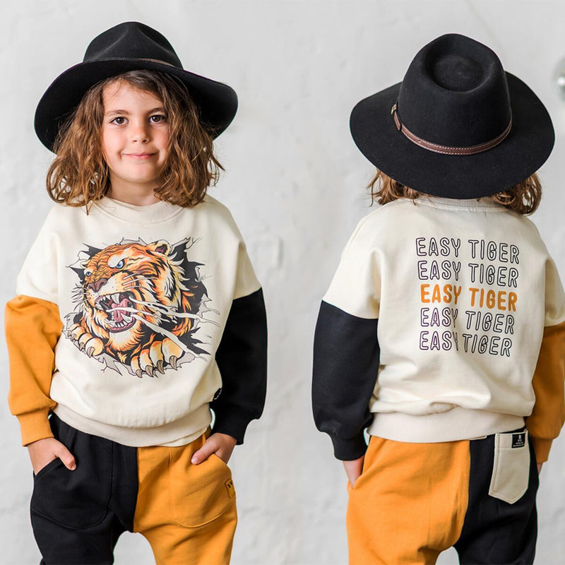 Tiger Graphic Sweatshirt | Easy Tiger Print | Rock Your Baby - The Ridge Kids