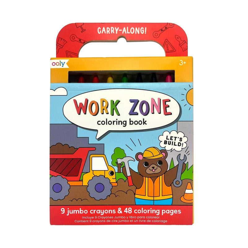 Travel Coloring Set |Carry Along Crayons & Coloring Book Kit - Work Zone | Ooly - The Ridge Kids