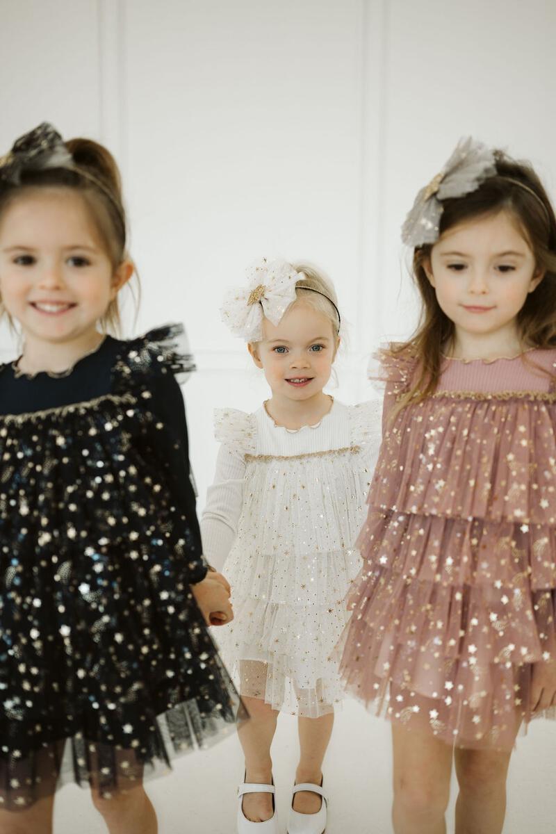 Tutu Dress | Long Sleeve Gold Pink | Petite Hailey - The Ridge Kids