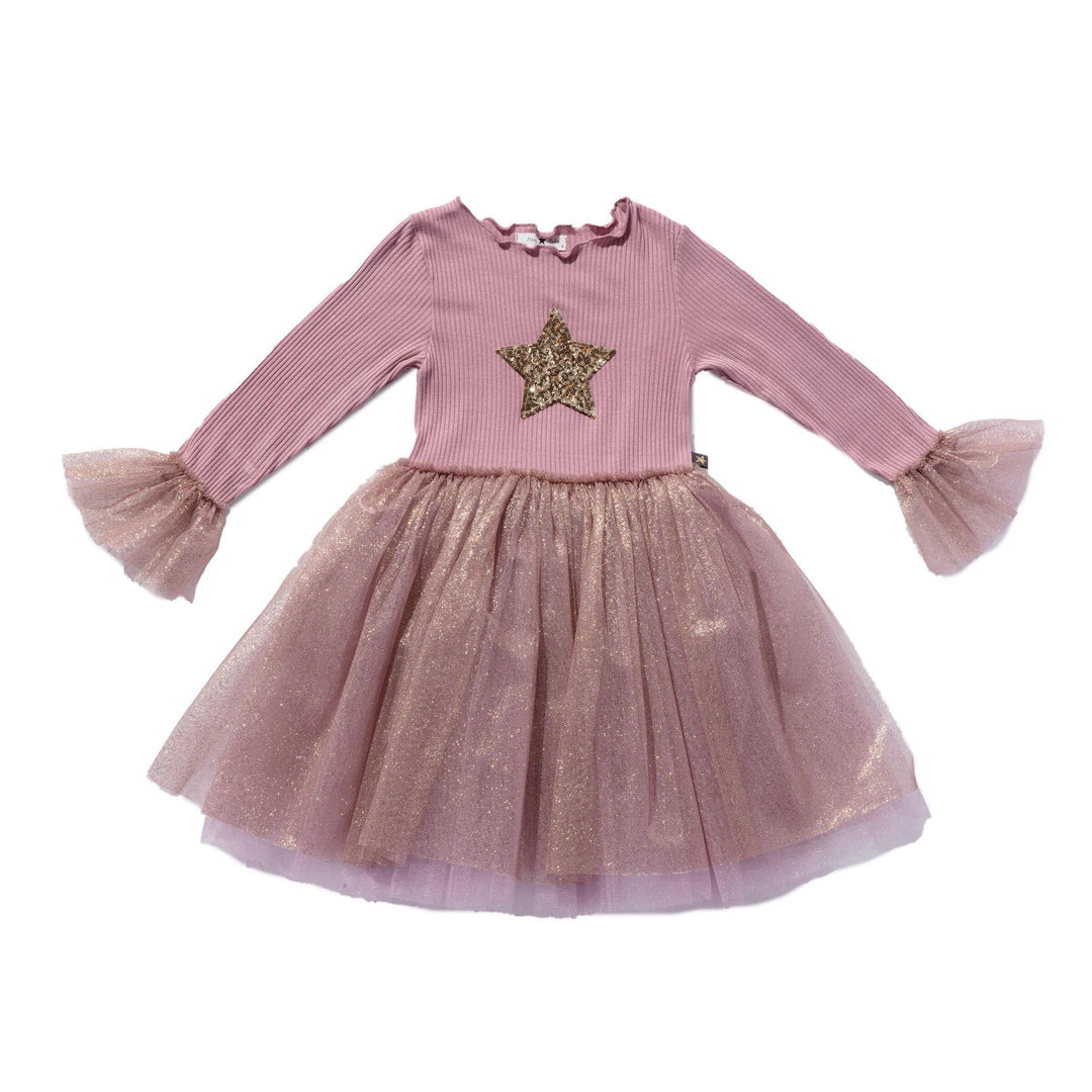 Tutu Dress | Long Sleeve in Dark Pink | Petite Hailey - The Ridge Kids