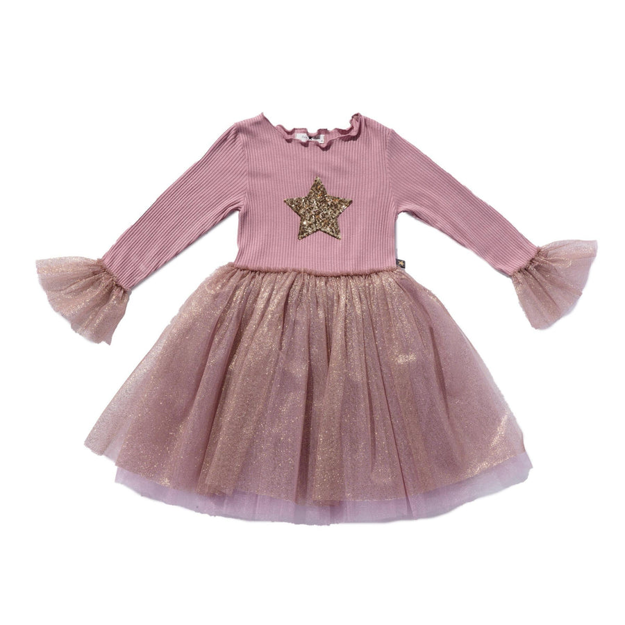 Tutu Dress | Long Sleeve in Dark Pink | Petite Hailey - The Ridge Kids