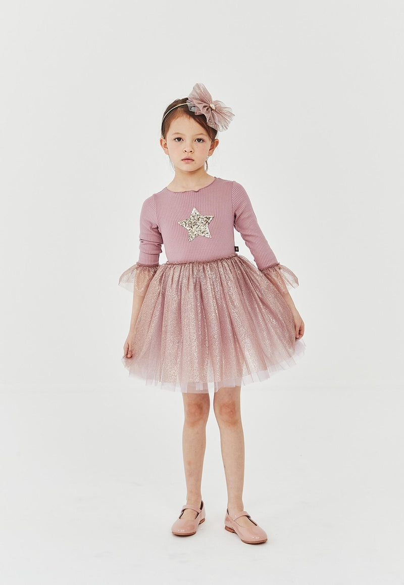 Tutu Dress | Long Sleeve in Dark Pink | Petite Hailey - The Ridge Kids