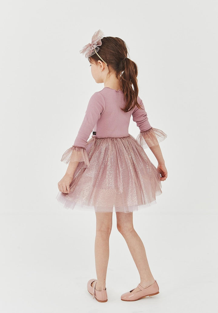 Tutu Dress | Long Sleeve in Dark Pink | Petite Hailey - The Ridge Kids