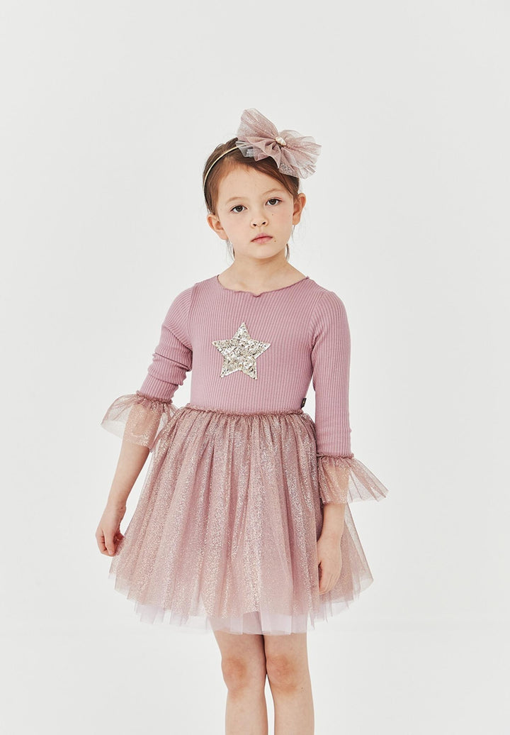 Tutu Dress | Long Sleeve in Dark Pink | Petite Hailey - The Ridge Kids