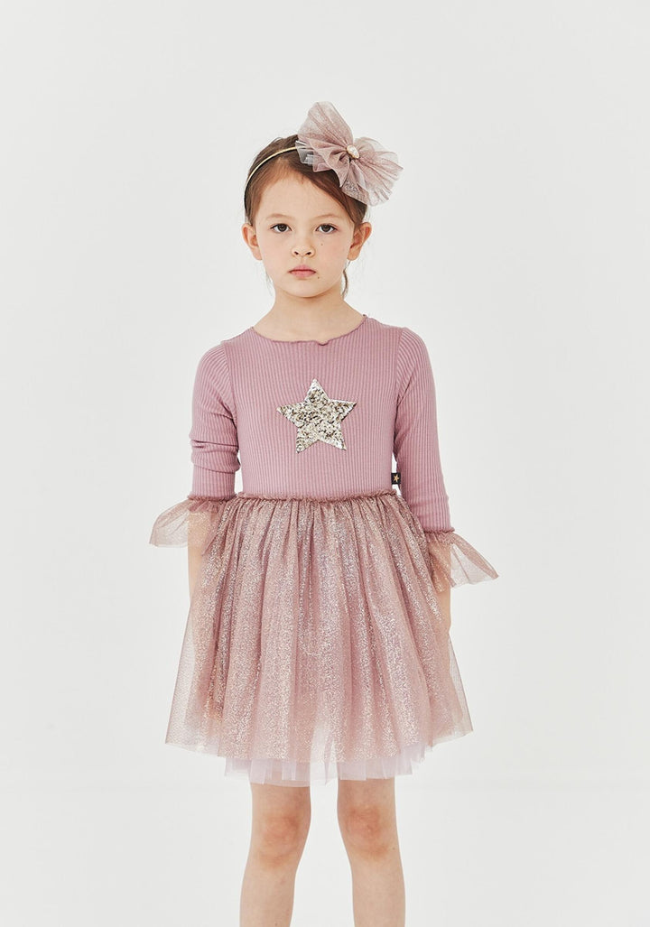 Tutu Dress | Long Sleeve in Dark Pink | Petite Hailey - The Ridge Kids