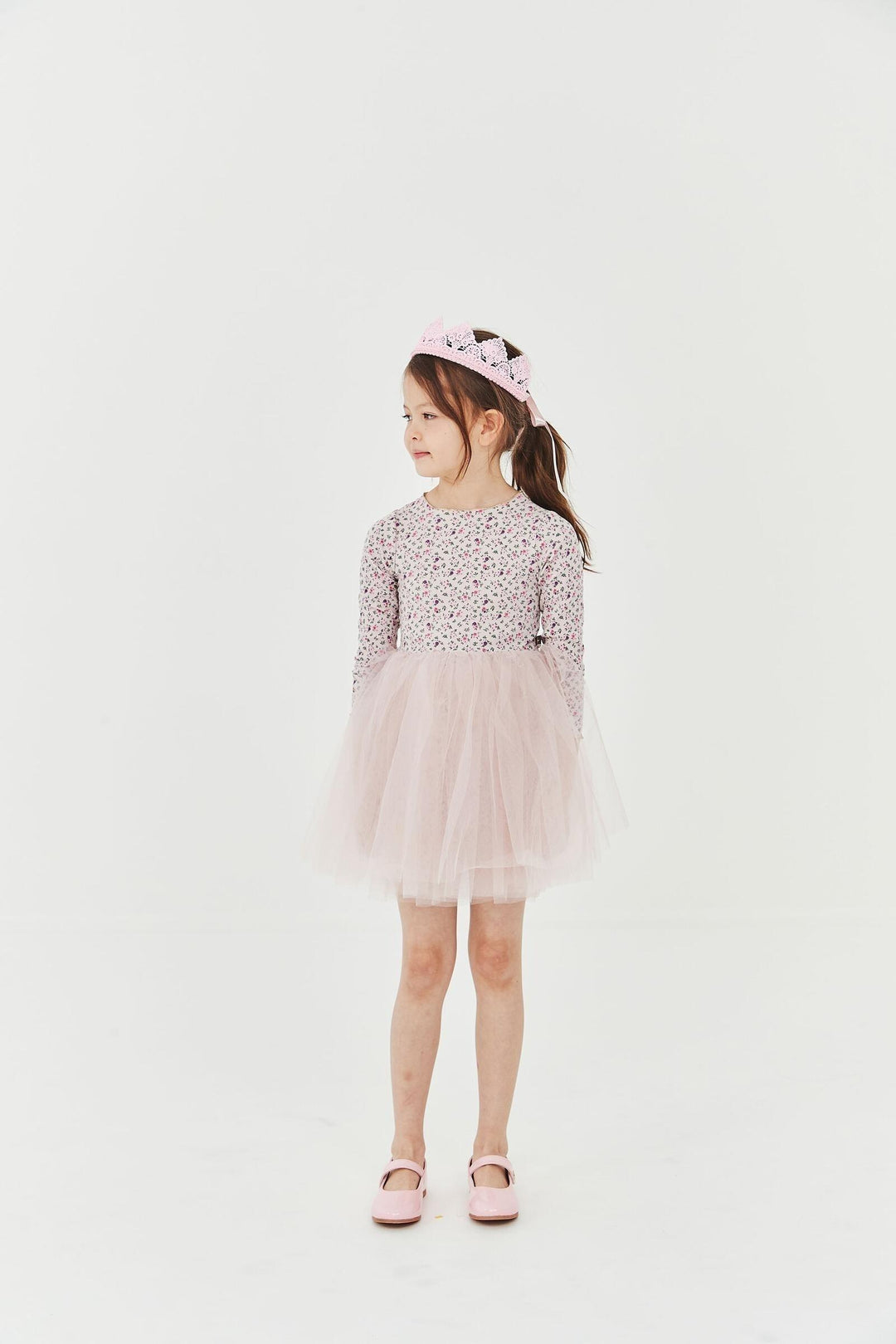 Tutu Dress | Long Sleeve Poppy Print | Petite Hailey - The Ridge Kids