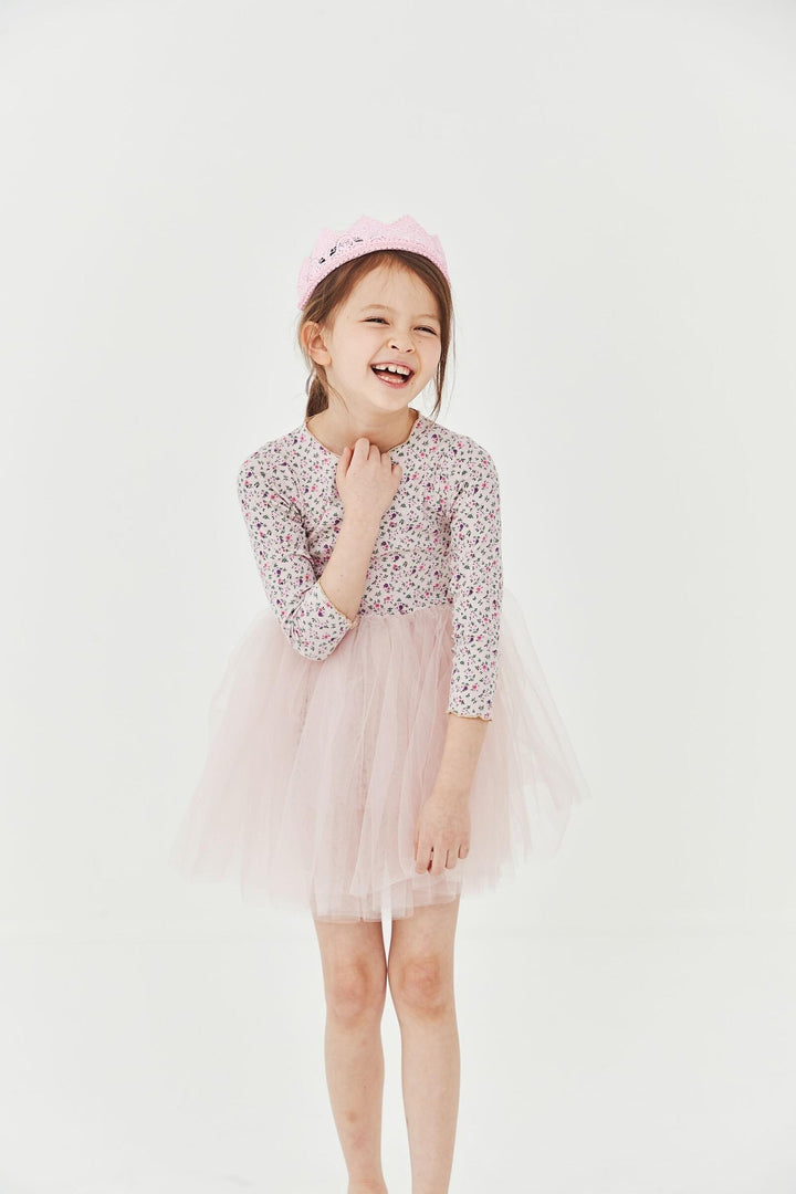 Tutu Dress | Long Sleeve Poppy Print | Petite Hailey - The Ridge Kids