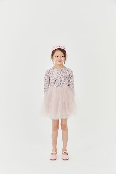 Tutu Dress | Long Sleeve Poppy Print | Petite Hailey - The Ridge Kids
