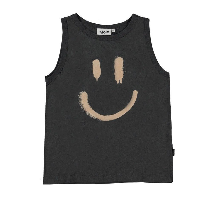 Unisex Rave Smiley Tank | Space Grey | Molo - The Ridge Kids