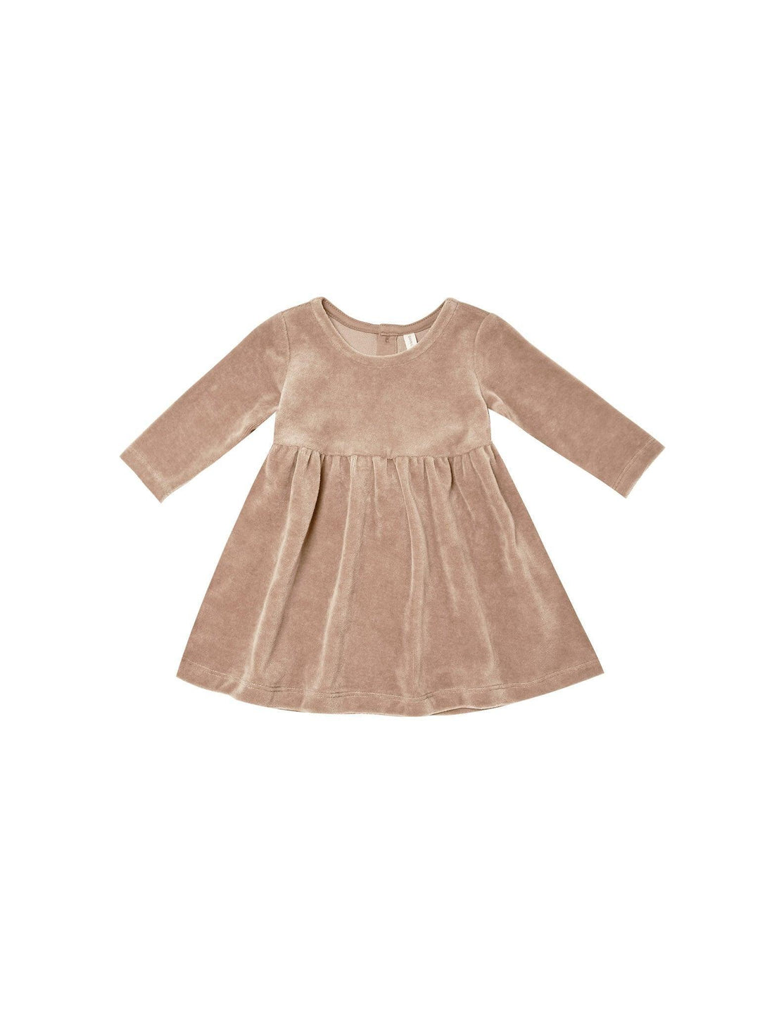 Velour Dress | Long Sleeve in Blush | Quincy Mae - The Ridge Kids
