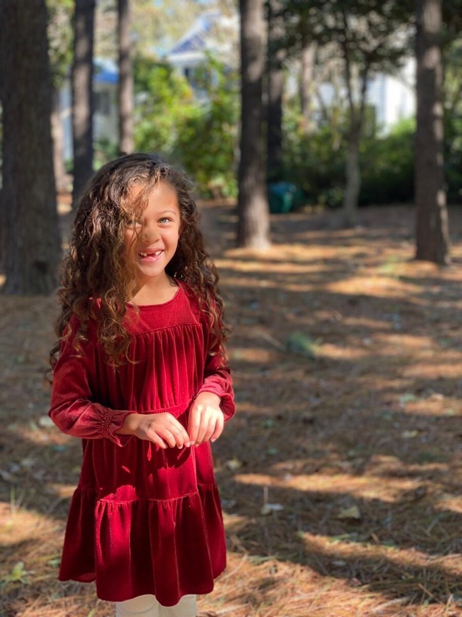 Velvet Long Sleeve Dress | Bennett Burgundy | Vignette - The Ridge Kids