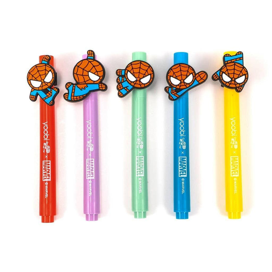 Yoobi Marker | 5pk Mini With Charms Retro Spiderman | Toysmith - The Ridge Kids